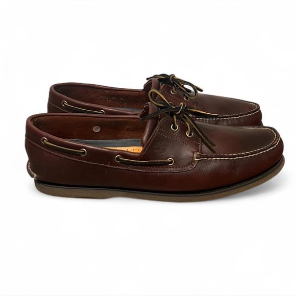 Timberland Men's Classic 2-Eye Full Grain Brown Leather Boat Shoes Size Mens 15 - Picture 1 of 10